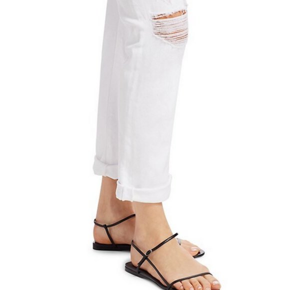 Frame Le Beau Distressed High-Rise Straight-Leg Jeans - Picture 3 of 10